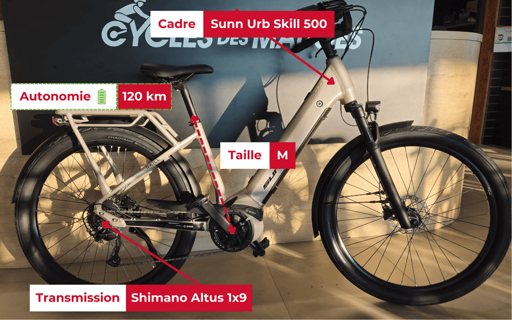 Vélo électrique Sunn Urb Skill 500 a vendre chez Cycles des Mauges