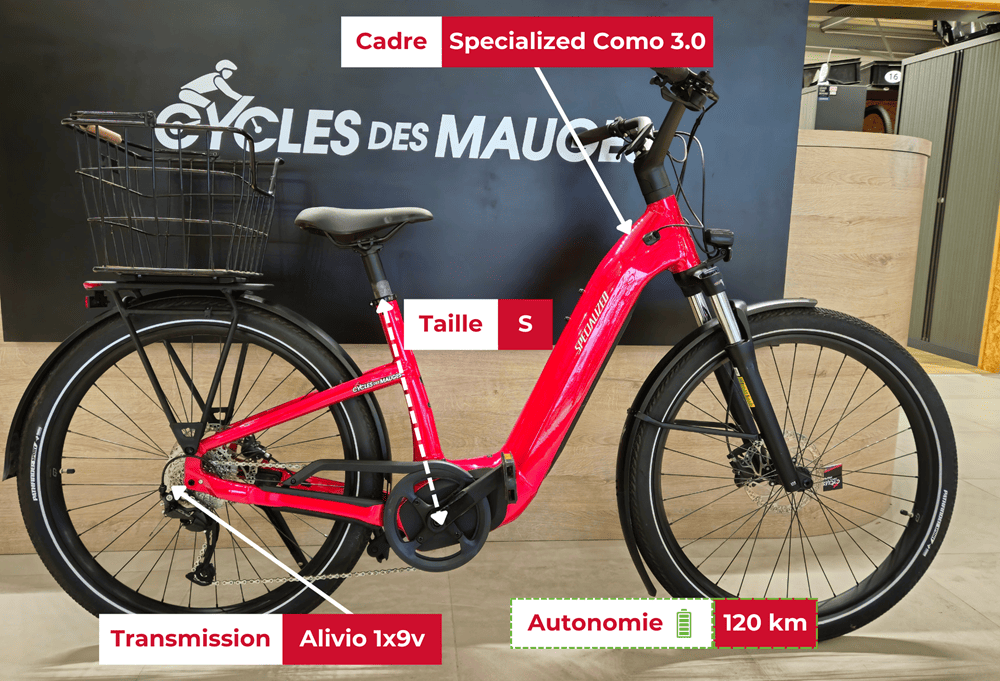 Vélo reconditionné avec descriptif Specialized Como à vendre dans votre magasin de vélos entre Cholet et Nantes, Cycles des Mauges